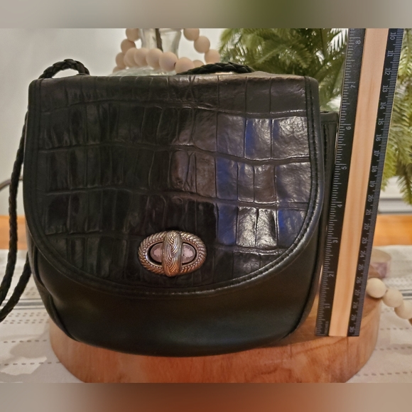 FOSSIL SADDLE BLACK LEATHER SMALL CROSSBODY BAG - Picture 6 of 11